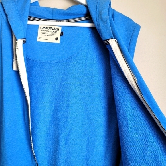 JACK and JONES Vest with Hoodie Size XL Blue - Picture 6 of 13